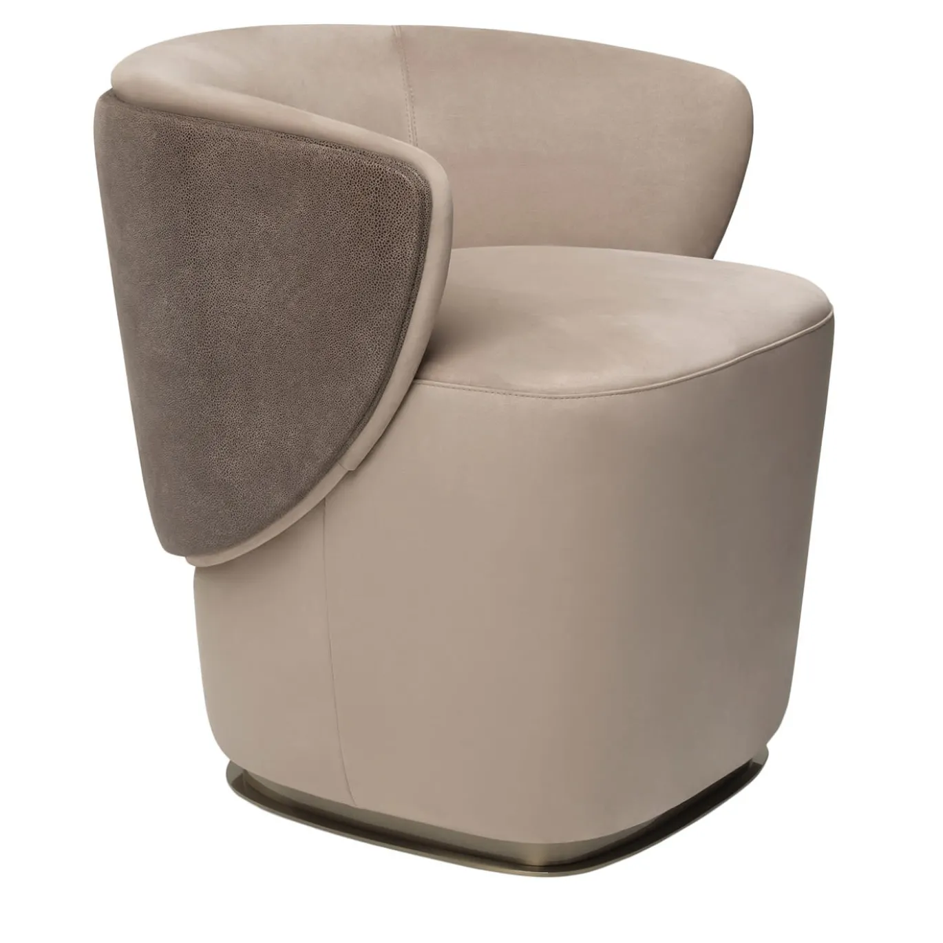 Adele Poltrona in Tessuto Beige con Base Girevole