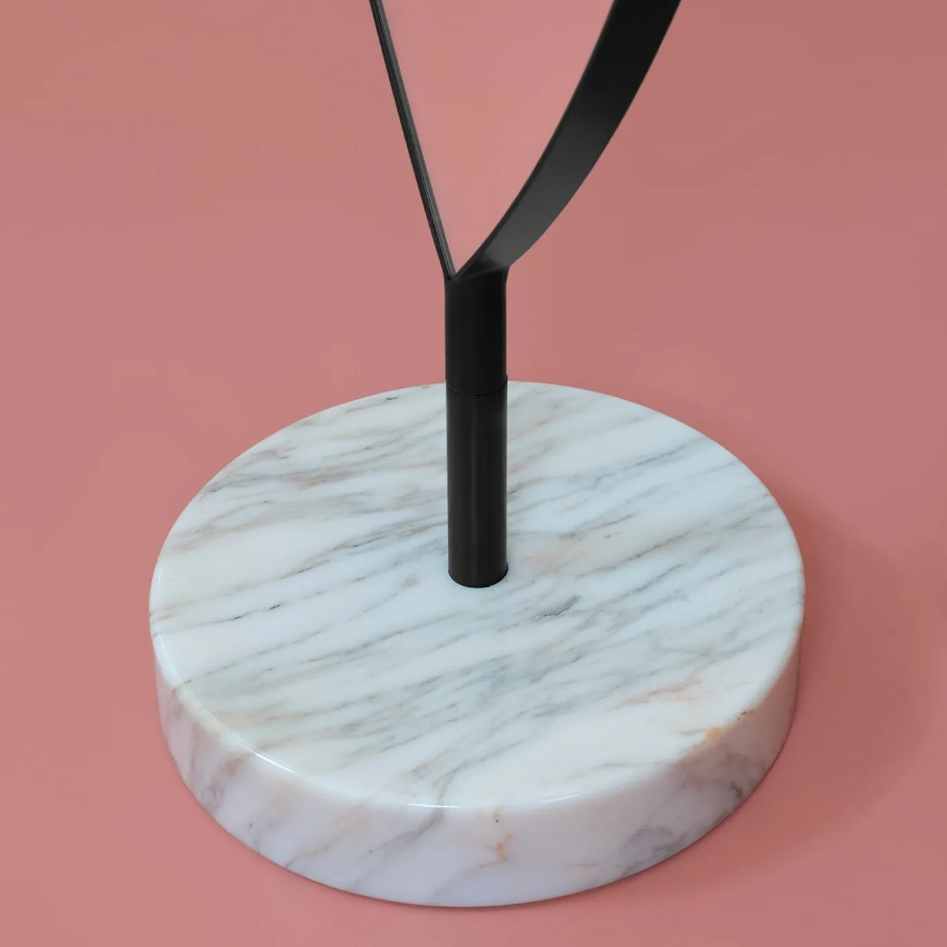 Aglaia Calacatta Marble And Black Metal Floor Mirror