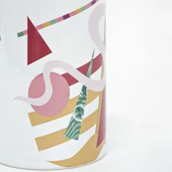 Alchimie vaso cilindrico in maiolica con decoro astratto