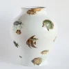 Amami Amphora Vaso in porcellana con pesci tropicali H27Cm