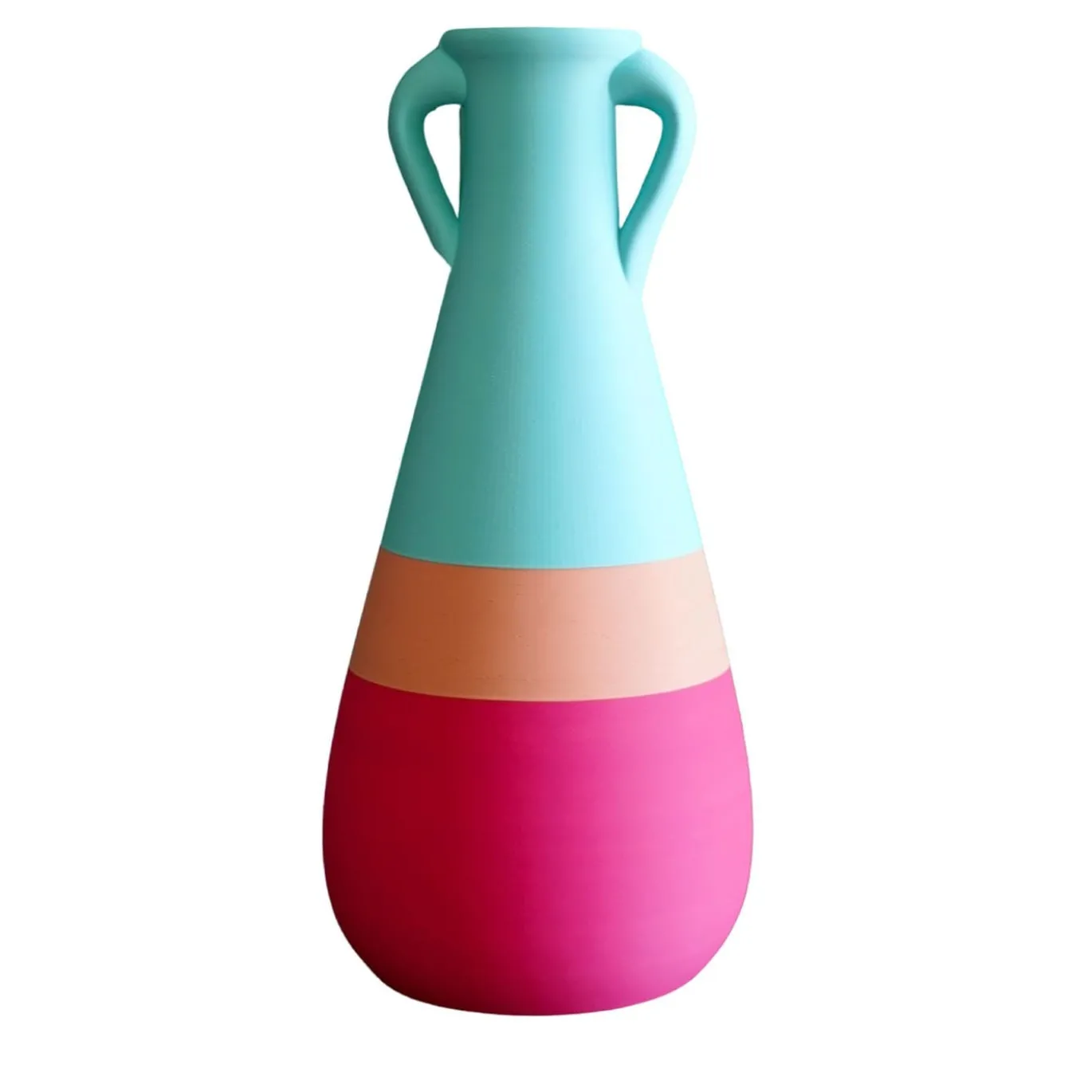 Anfora Cornelia XXL rosa fucsia e blu chiaro