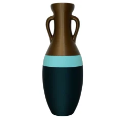 Anfora Giulio Cesare XXL nera azzurra e bronzo