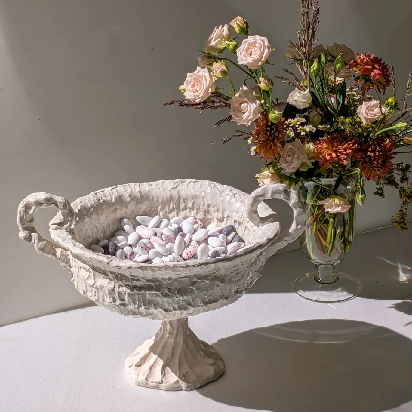 Anfora Grande in Ceramica Bianca Rocco