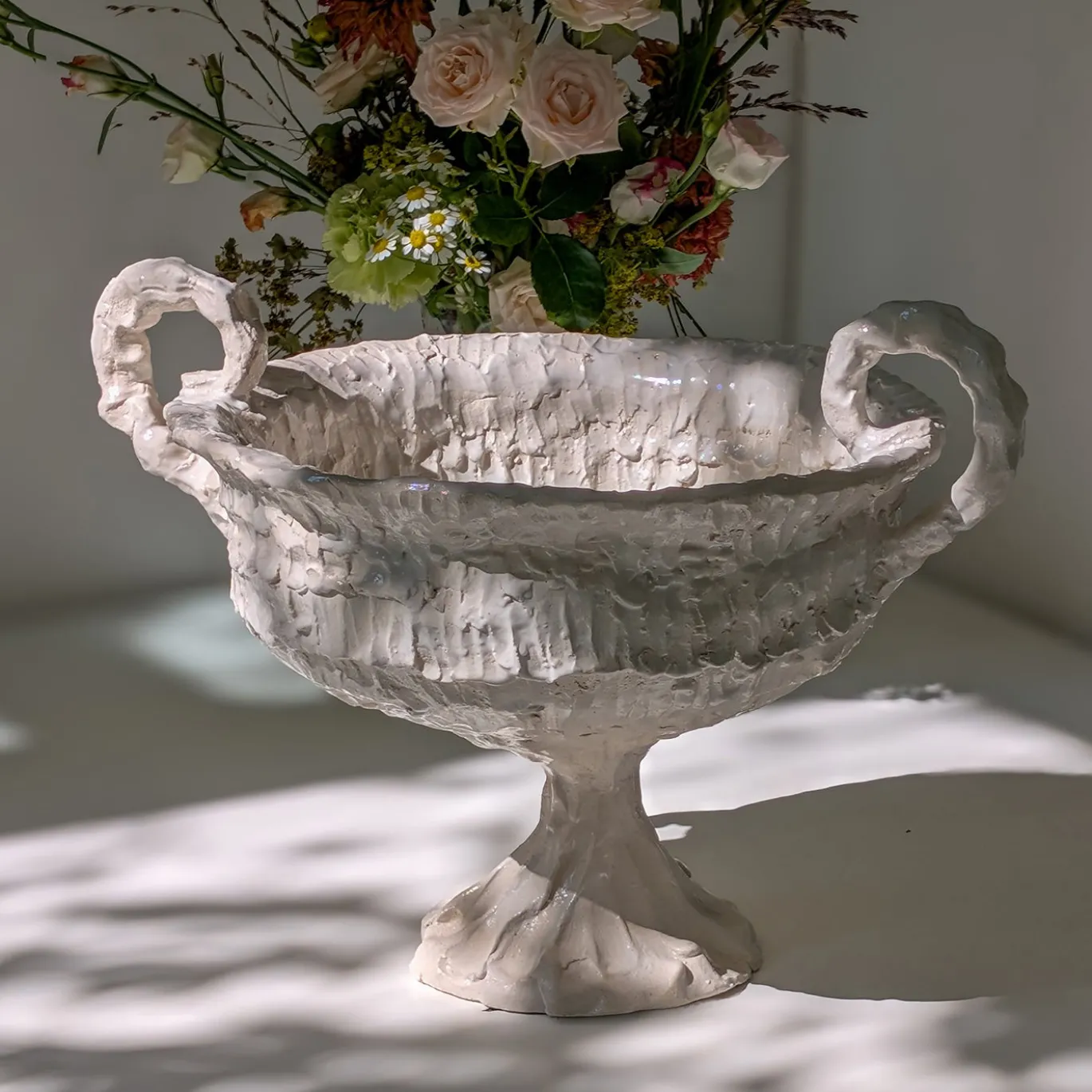 Anfora Grande in Ceramica Bianca Rocco