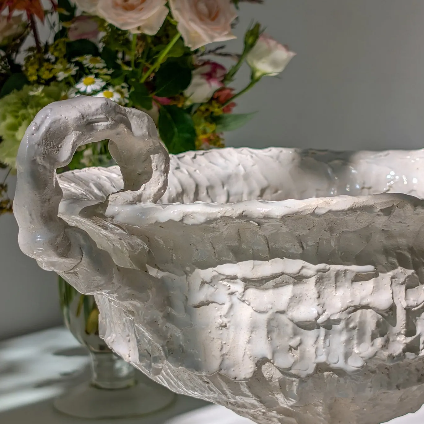 Anfora Grande in Ceramica Bianca Rocco