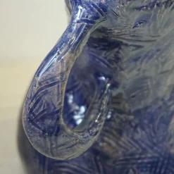 Anfora in ceramica smaltata cobalto con manico