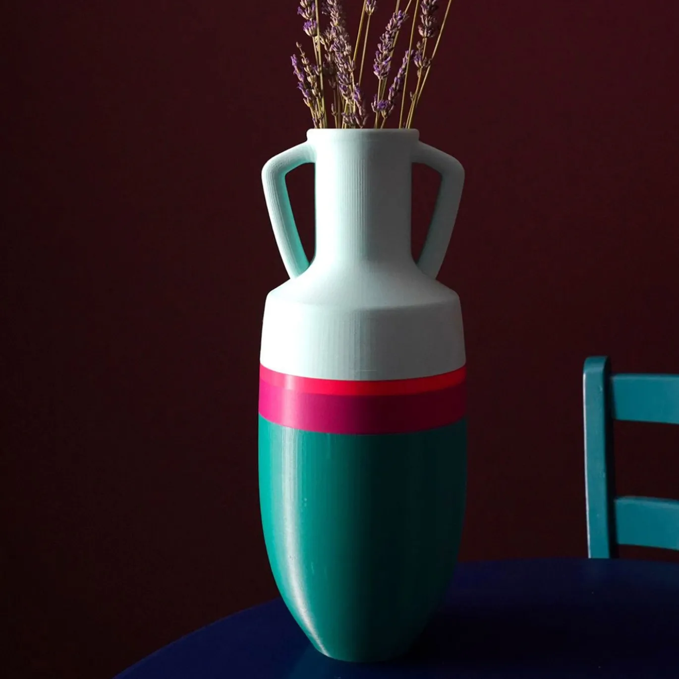Anfora Ottaviano XL Verde Fucsia Arancione e Azzurro