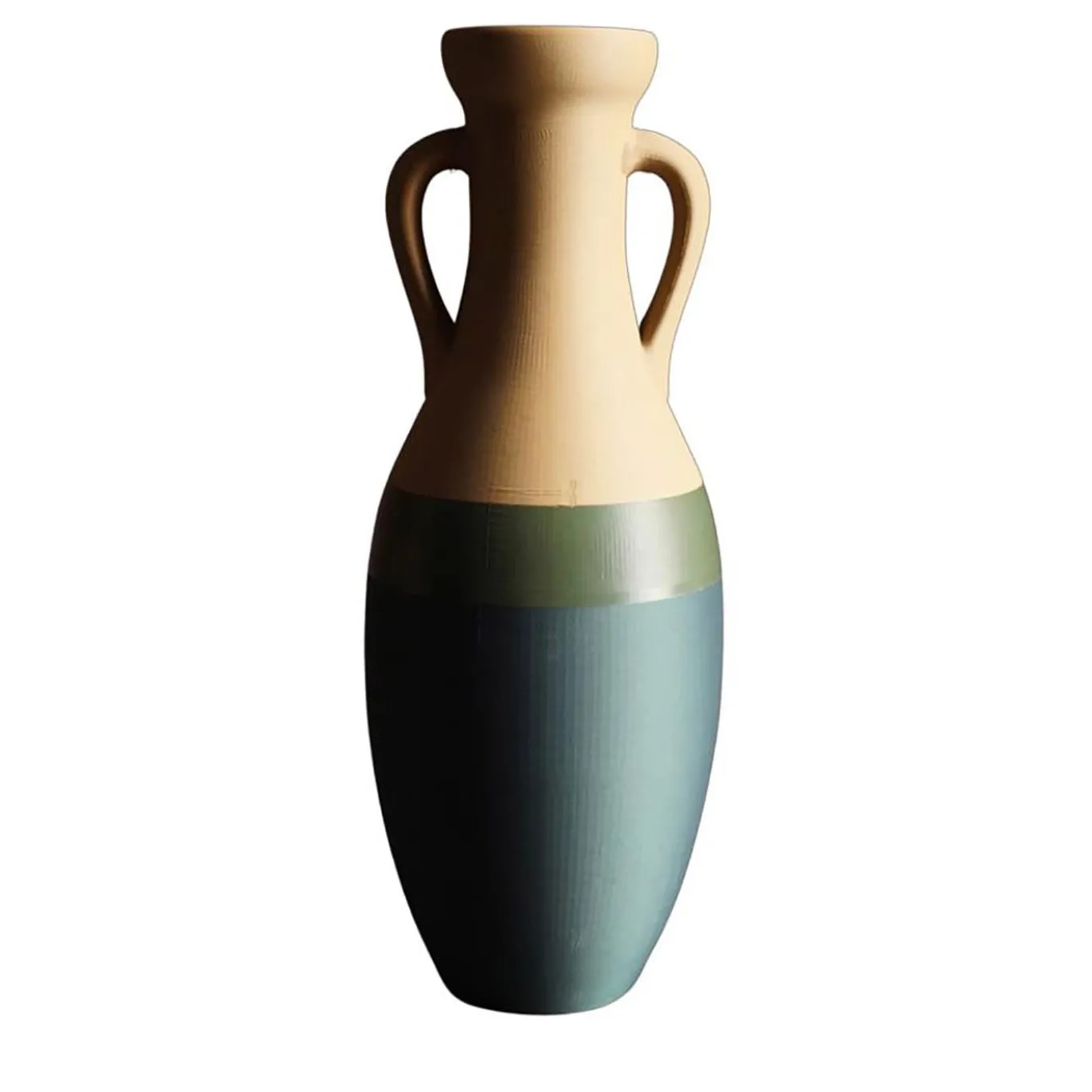 Anfora XL verde e beige Giuio Cesare