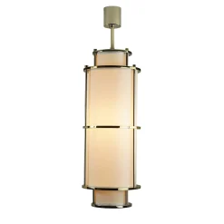 Annie Lampada a Sospensione Ottone Finitura Oro con Paralume Bianco