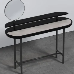 Apollo Black Walnut Wood And Calacatta Marble Vanity With Mirror