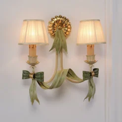 1365 Apparecchio di illuminazione a fiocco doppio in metallo verde