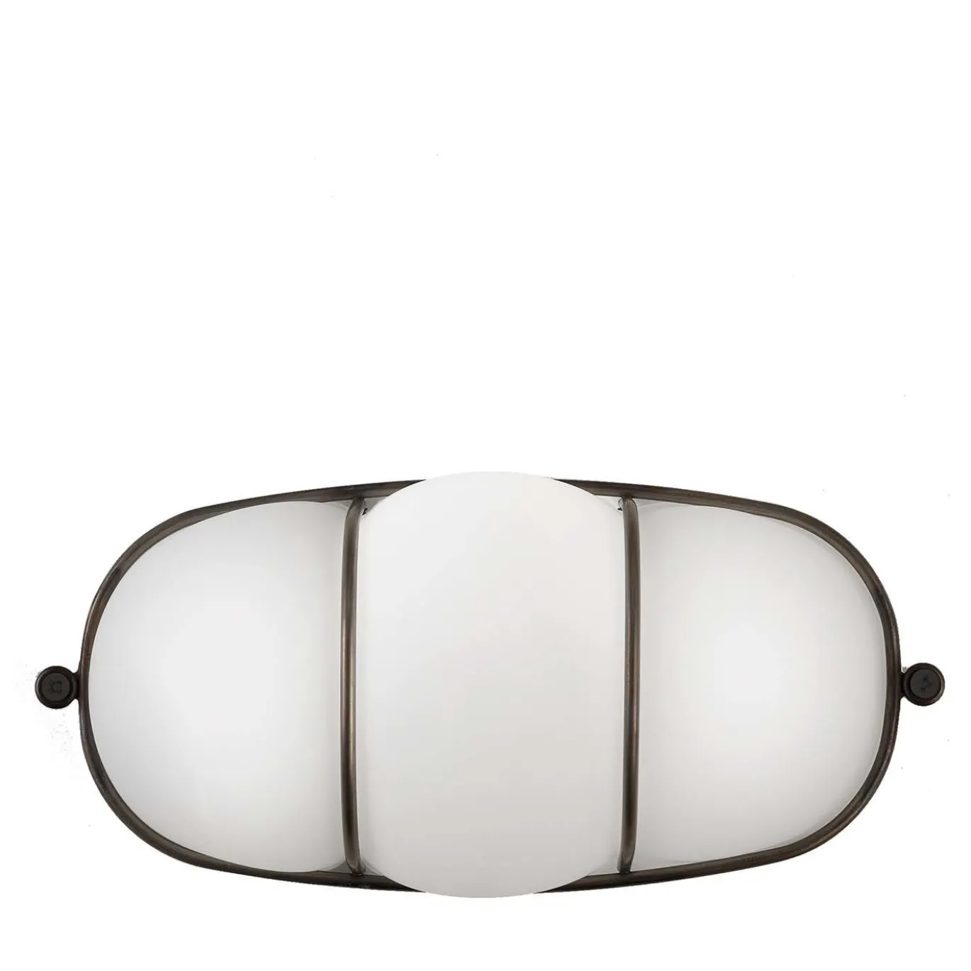 Applique Cage Industrial in Vetro Bianco