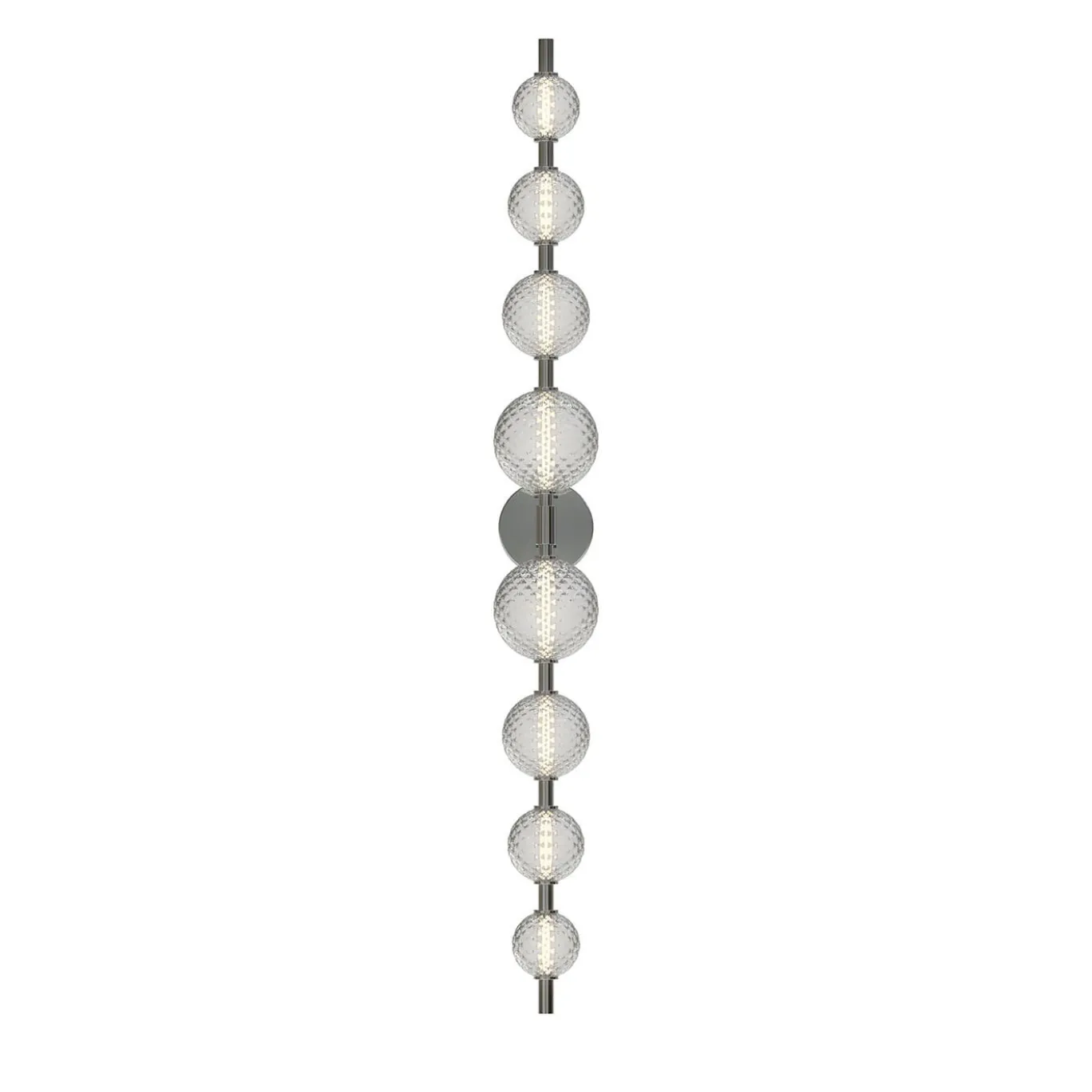 Applique Caravaggio a 8 Luci in Vetro di Murano Grigio