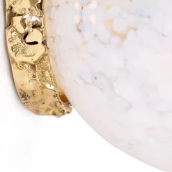 Applique Crown in Vetro di Murano Bianco Opalino