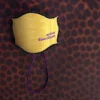 Applique da parete Gianna in tessuto moiré giallo con ricamo