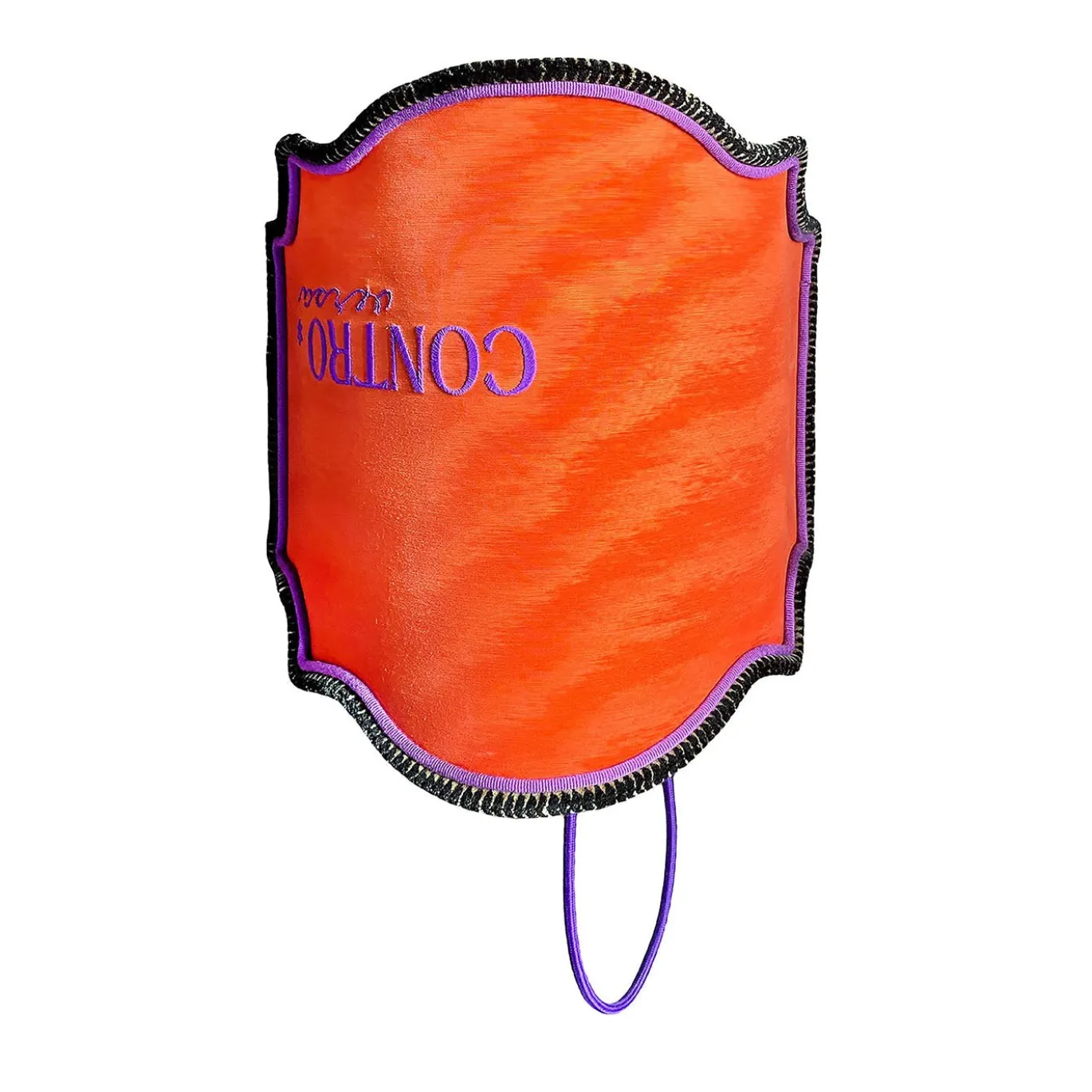 Applique da parete Gianna in tessuto moiré arancione con ricamo