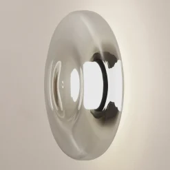 Applique da parete Lounge in vetro grigio chiaro