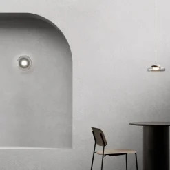 Applique da parete Lounge in vetro grigio chiaro