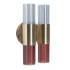 Applique Doppia Sbàrlusc Mini in Vetro Rosso e Ottone Champagne di Isacco Brioschi