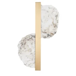 Applique Eclipse in ottone satinato e alabastro