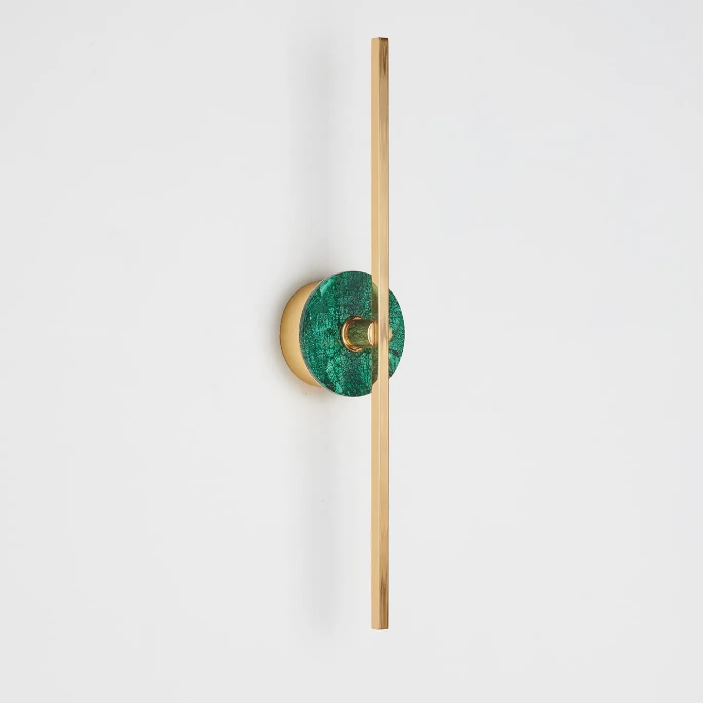 Applique Essential/ Elite Stick in ottone lucido e malachite