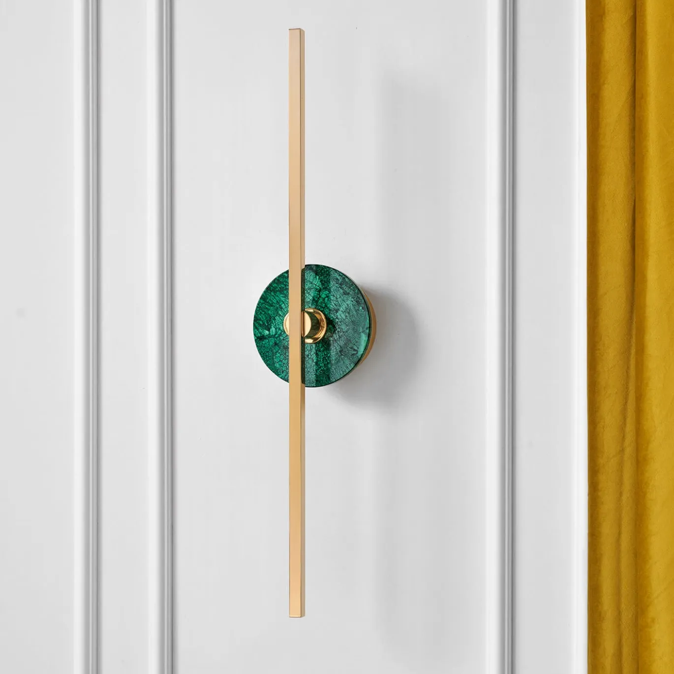 Applique Essential/ Elite Stick in ottone lucido e malachite