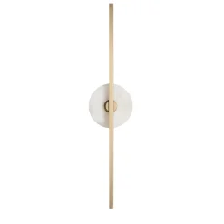 Applique Essential Stick in ottone satinato e marmo bianco