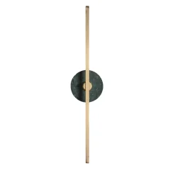 Applique Essential Stick in ottone satinato e marmo verde Guatemala
