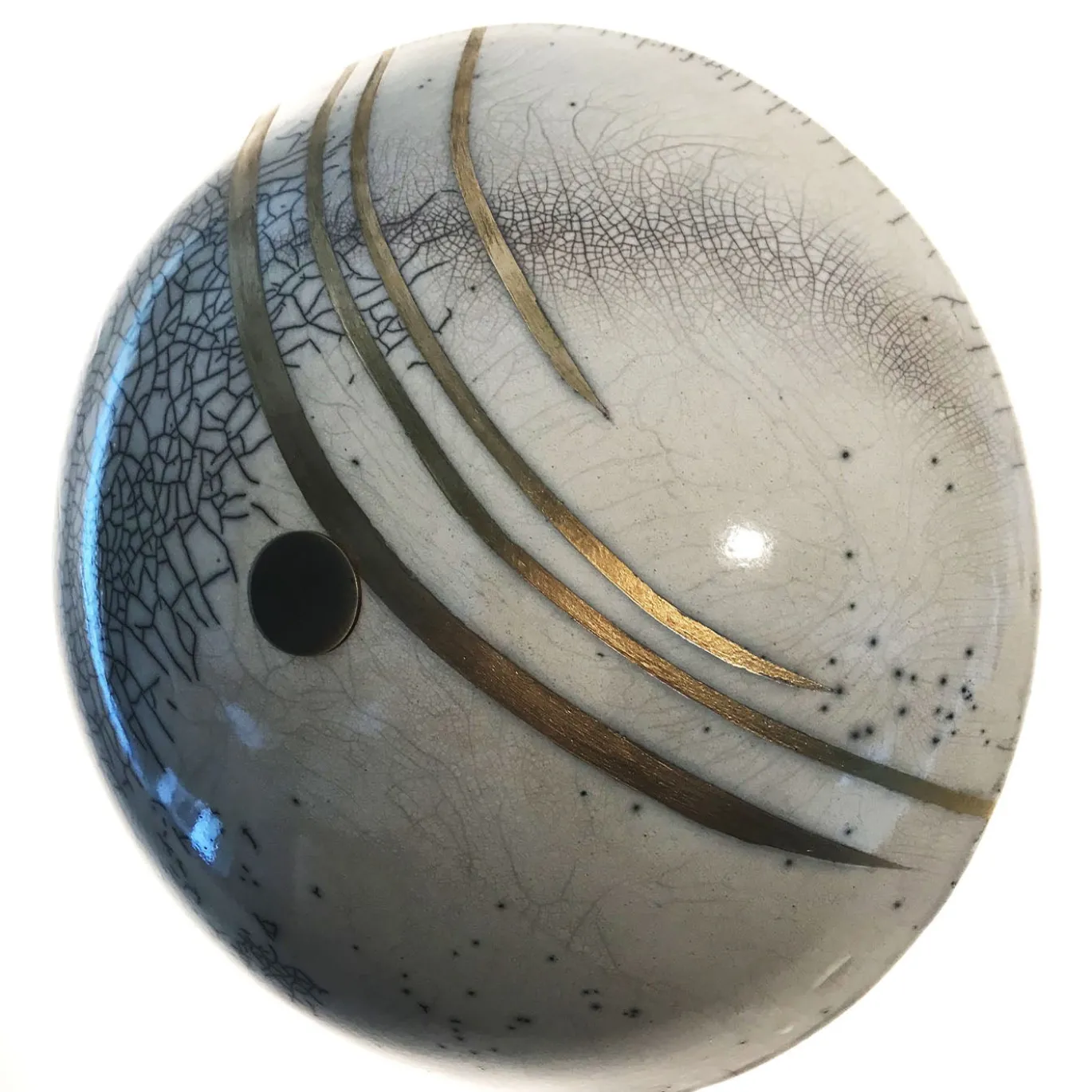 Applique E-TATE in ceramica bianca con pennellate d'oro