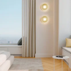 Applique Lounge da parete in vetro champagne