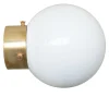 Applique Ro' PS con Vetro Bianco Latte e Base in Ottone con Finitura Dorata