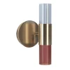 Applique Sbàrlusc Mini in vetro rosso e ottone champagne di Isacco Brioschi