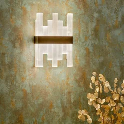 Applique Selenor in bronzo martellato e selenite