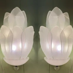 Appliques Floreali in Vetro Sabbiato Veneziano