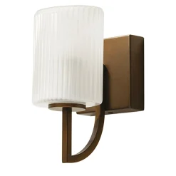 Applique Singola Cuspide in Vetro Bianco