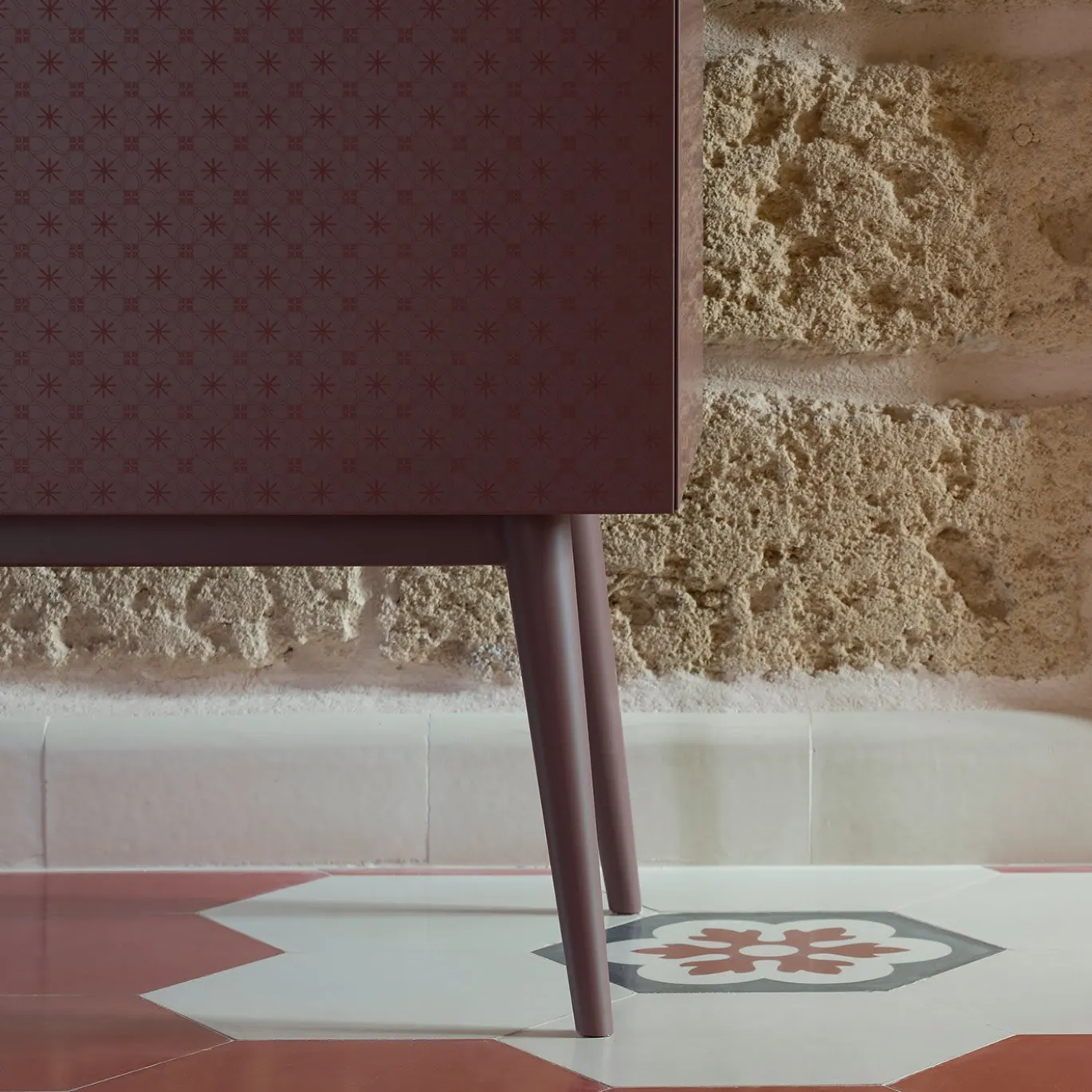 Armadietto alto Tiles Maroon