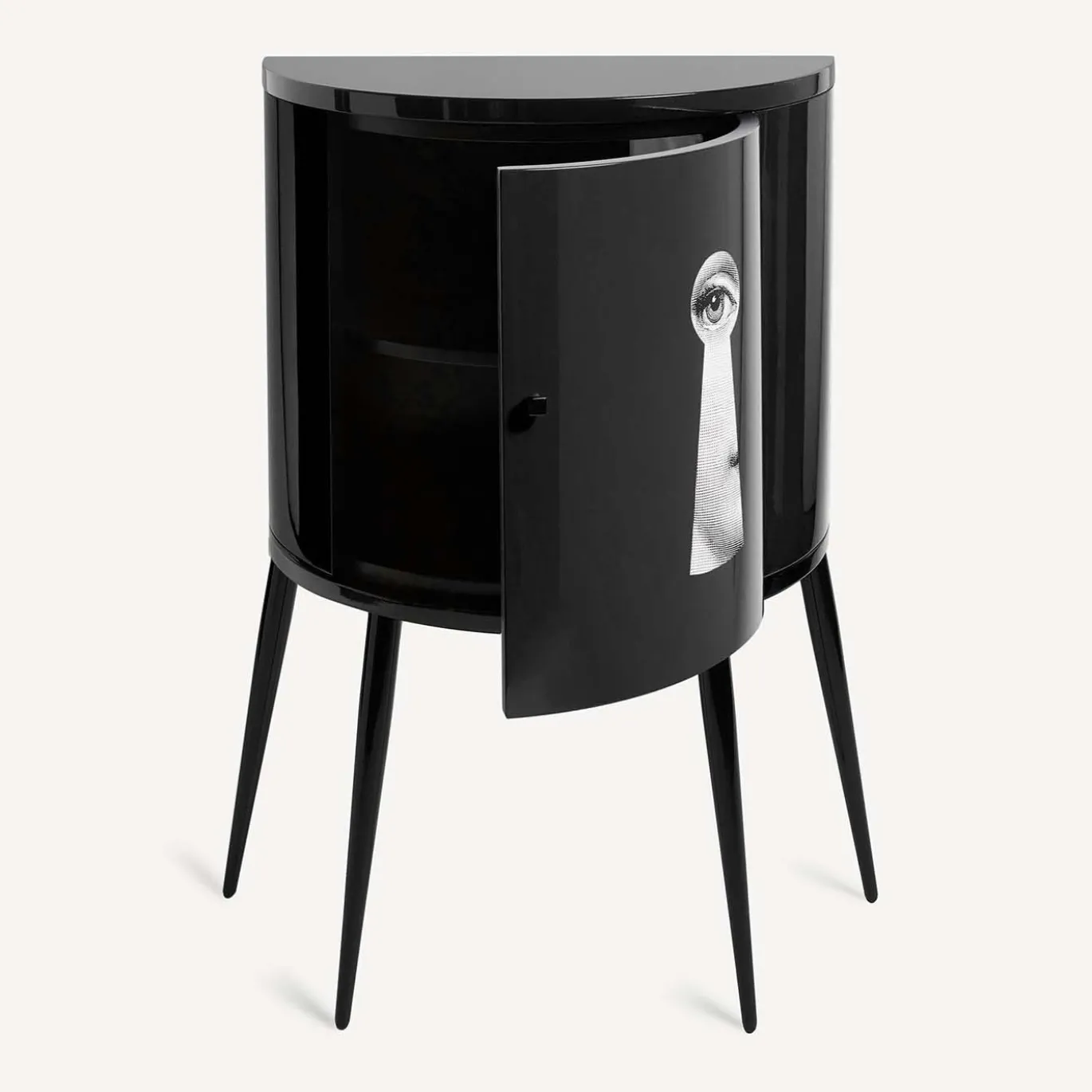 Armadietto curvo nero Serratura