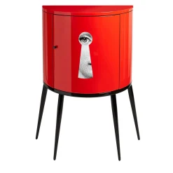 Armadietto curvo rosso Serratura