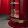 Armadio Bar Torre in pergamena rossa con dettagli in ottone