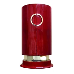 Armadio Bar Torre in pergamena rossa con dettagli in ottone