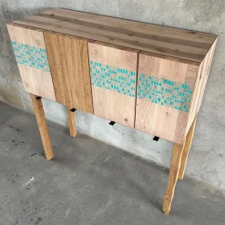 Armadio in legno marrone e azzurro chiaro Archi-Traccia