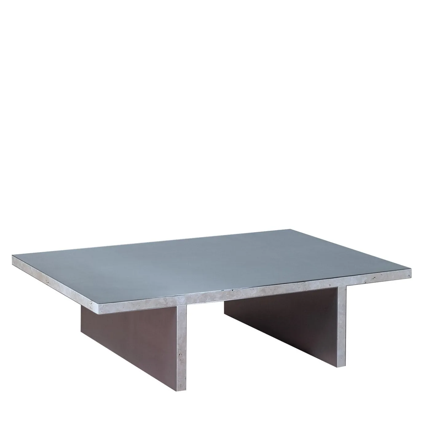 Arris Aluminum And Travertino Marble Coffee Table