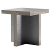 Arris Aluminum And Travertino Marble Side Table