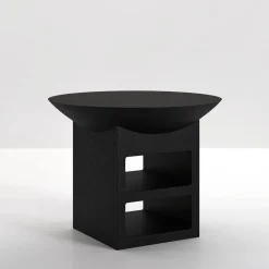 Atlante Black Walnut Wood Side Table