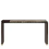 Barbican Consolle con Base in Legno Marrone e Piano in Marmo