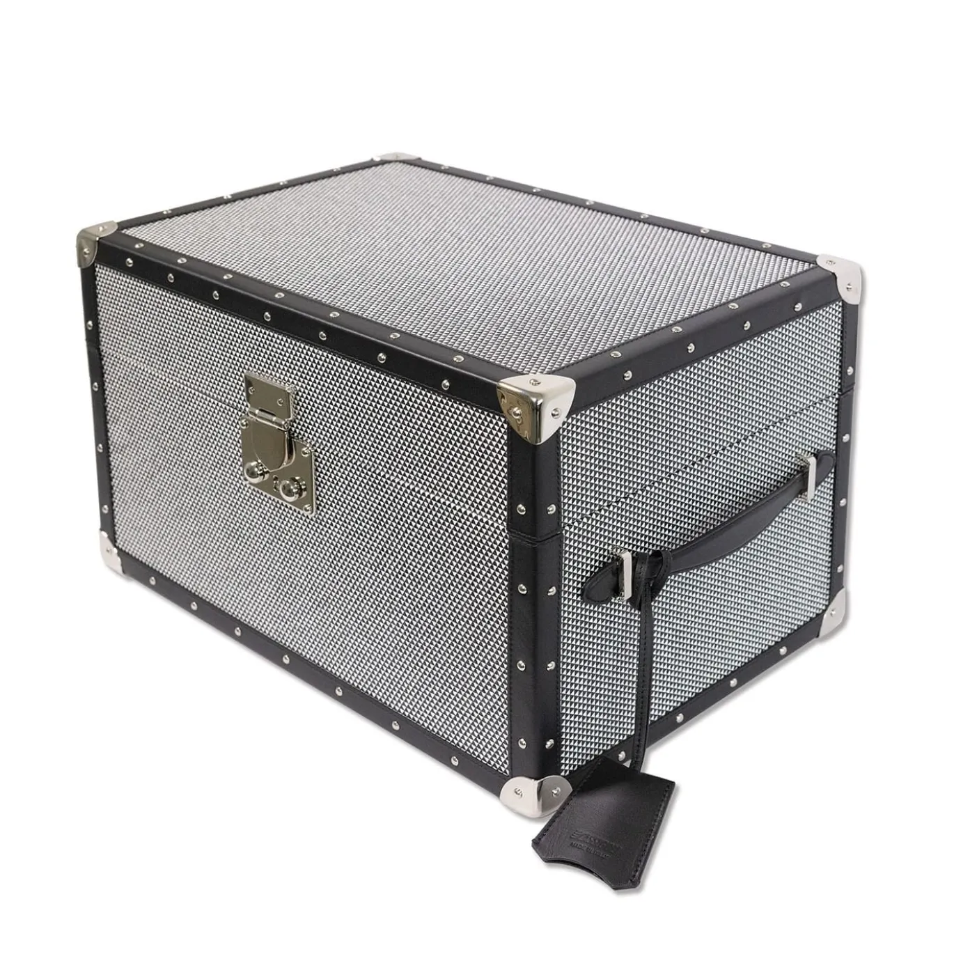 Baule piccolo Optical con borchie Nero Notte