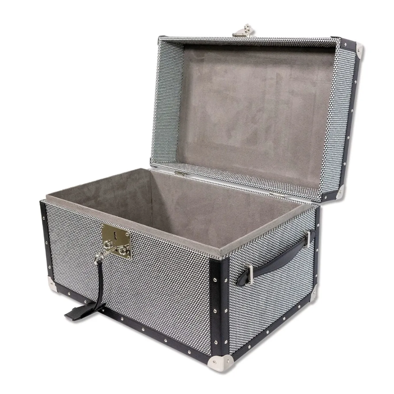 Baule piccolo Optical con borchie Nero Notte