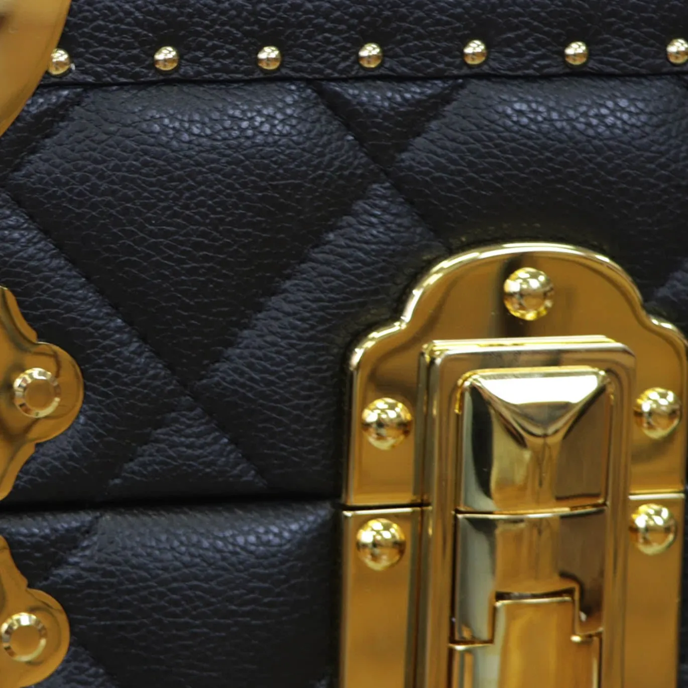 Bauletto Regale in pelle trapuntata blu e oro