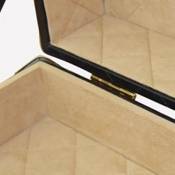 Bauletto Regale in pelle trapuntata blu e oro