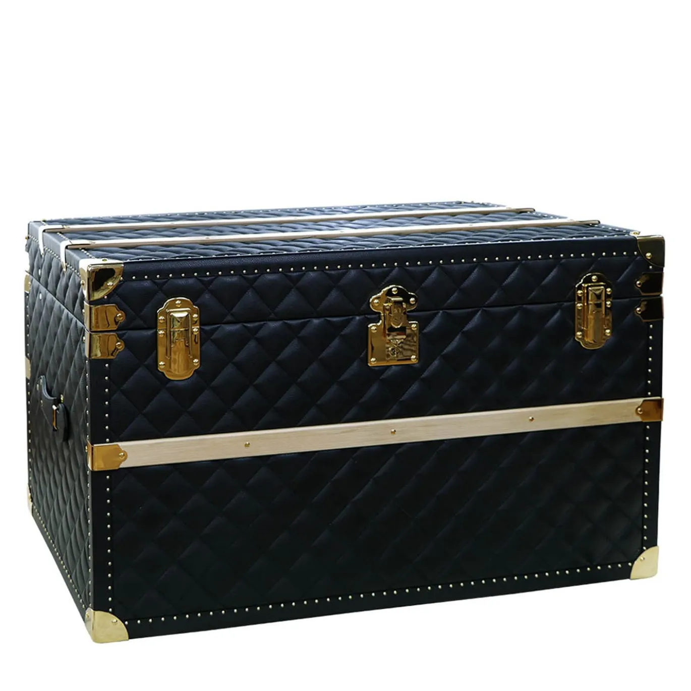 Bauletto Regale in pelle trapuntata blu e oro